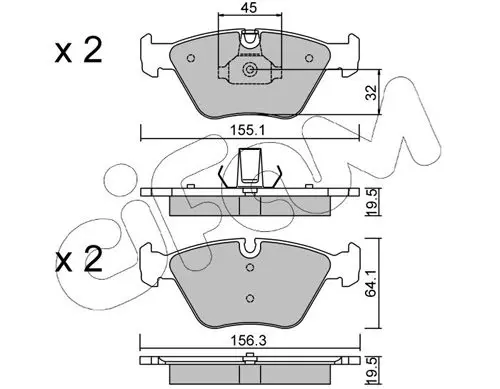 Handler.Part Brake pad set, disc brake CIFAM 8222073 1