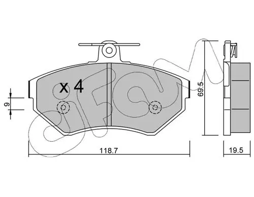 Handler.Part Brake pad set, disc brake CIFAM 8222150 1