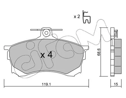 Handler.Part Brake pad set, disc brake CIFAM 8222500 1