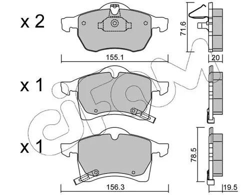 Handler.Part Brake pad set, disc brake CIFAM 8222580 1