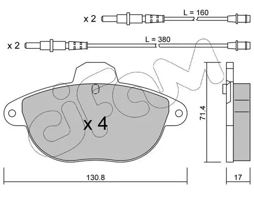 Handler.Part Brake pad set, disc brake CIFAM 8222900 1