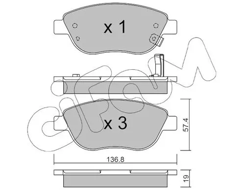 Handler.Part Brake pad set, disc brake CIFAM 8223222 1