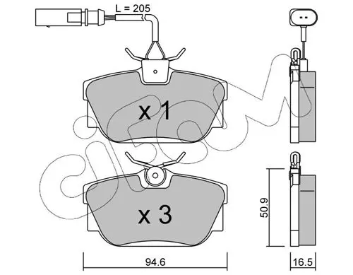 Handler.Part Brake pad set, disc brake CIFAM 8223461 1