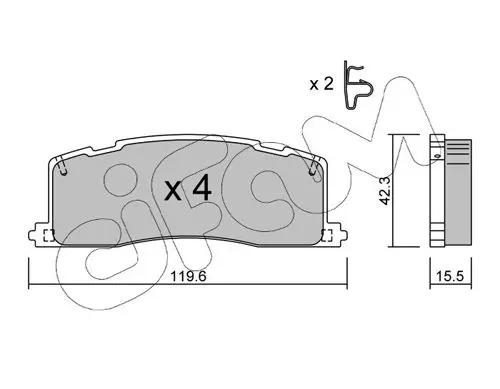 Handler.Part Brake pad set, disc brake CIFAM 8224260 1