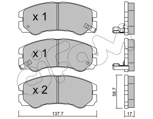 Handler.Part Brake pad set, disc brake CIFAM 8223570 1