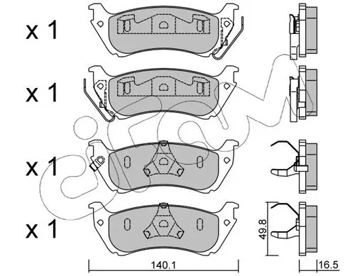 Handler.Part Brake pad set, disc brake CIFAM 8225700 1