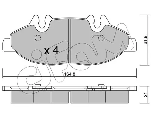 Handler.Part Brake pad set, disc brake CIFAM 8225750 1