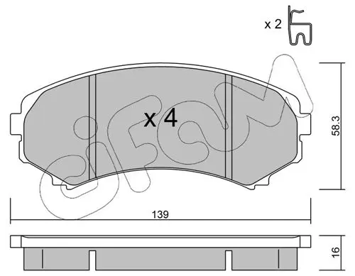 Handler.Part Brake pad set, disc brake CIFAM 8223990 1