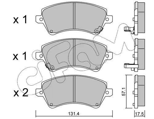 Handler.Part Brake pad set, disc brake CIFAM 8224460 1