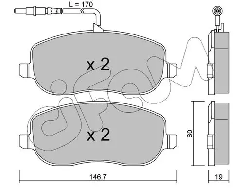 Handler.Part Brake pad set, disc brake CIFAM 8225300 1