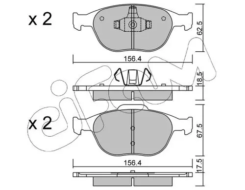 Handler.Part Brake pad set, disc brake CIFAM 8225330 1