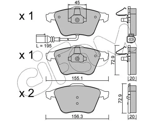 Handler.Part Brake pad set, disc brake CIFAM 8225494 1