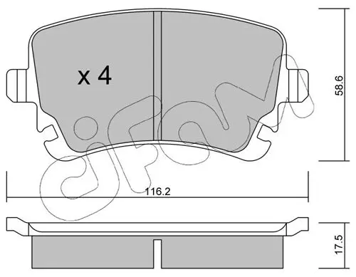 Handler.Part Brake pad set, disc brake CIFAM 8225542 1