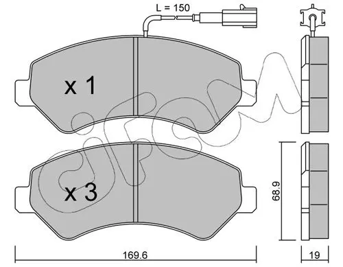 Handler.Part Brake pad set, disc brake CIFAM 8227090 1