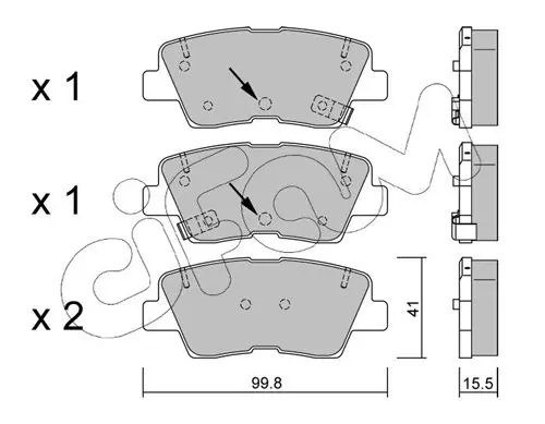 Handler.Part Brake pad set, disc brake CIFAM 8228861 1