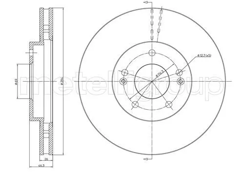 Handler.Part Brake disc CIFAM 800593C 1