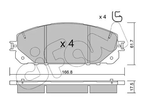 Handler.Part Brake pad set, disc brake CIFAM 82210000 1