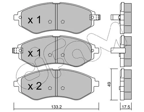 Handler.Part Brake pad set, disc brake CIFAM 8225081 1