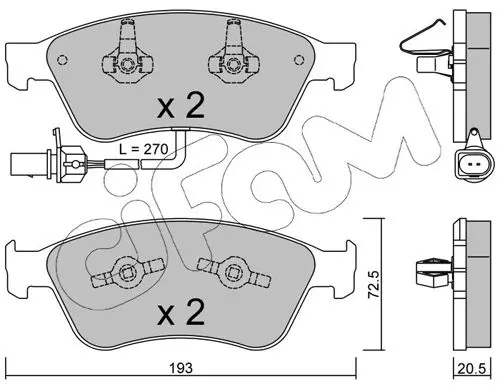 Handler.Part Brake pad set, disc brake CIFAM 8226620 1