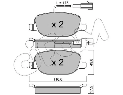 Handler.Part Brake pad set, disc brake CIFAM 8227041 1