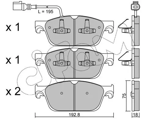 Handler.Part Brake pad set, disc brake CIFAM 8228310 1