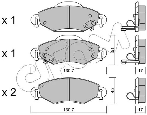 Handler.Part Brake pad set, disc brake CIFAM 8224210 1