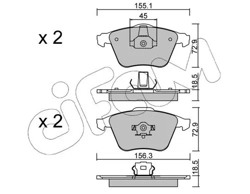 Handler.Part Brake pad set, disc brake CIFAM 8225493 1