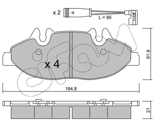 Handler.Part Brake pad set, disc brake CIFAM 8225750K 1