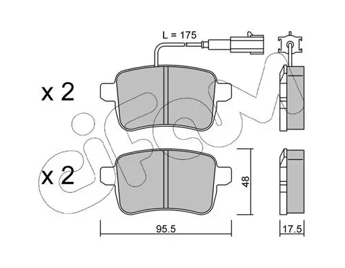 Handler.Part Brake pad set, disc brake CIFAM 8228950 1