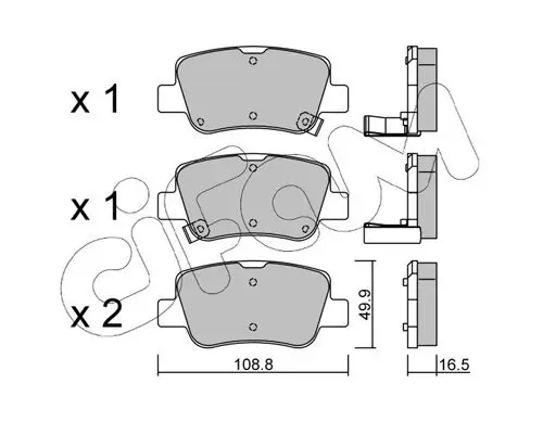 Handler.Part Brake pad set, disc brake CIFAM 8228810 1