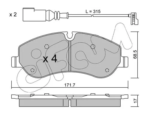 Handler.Part Brake pad set, disc brake CIFAM 8229900 1