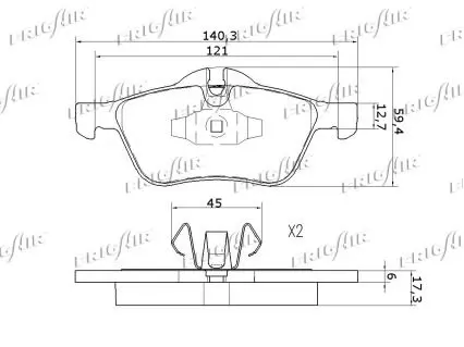 Handler.Part Brake pad set, disc brake FRIGAIR PD02506 2