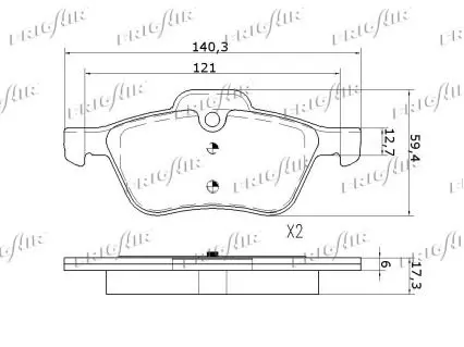 Handler.Part Brake pad set, disc brake FRIGAIR PD02506 3