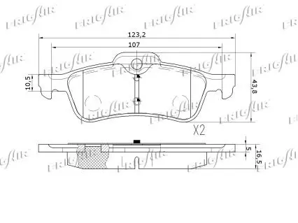 Handler.Part Brake pad set, disc brake FRIGAIR PD02507 3