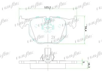 Handler.Part Brake pad set, disc brake FRIGAIR PD02512 2