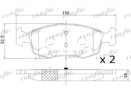 Handler.Part Brake pad set, disc brake FRIGAIR PD04514 3