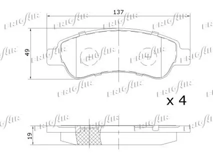 Handler.Part Brake pad set, disc brake FRIGAIR PD04521 2