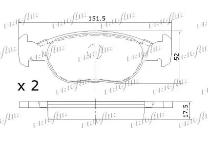 Handler.Part Brake pad set, disc brake FRIGAIR PD04523 3