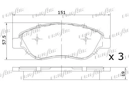 Handler.Part Brake pad set, disc brake FRIGAIR PD04525 3