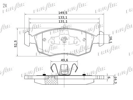 Handler.Part Brake pad set, disc brake FRIGAIR PD04537 2