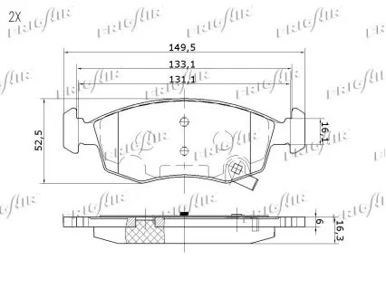 Handler.Part Brake pad set, disc brake FRIGAIR PD04537 3