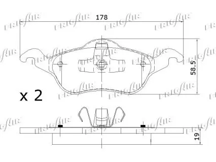 Handler.Part Brake pad set, disc brake FRIGAIR PD05508 3