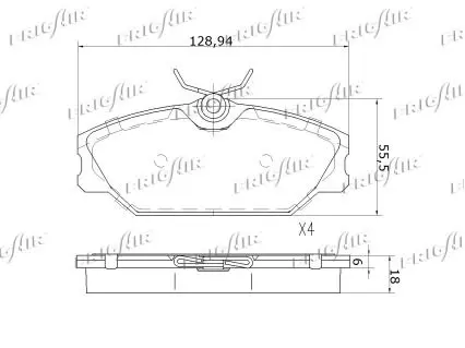 Handler.Part Brake pad set, disc brake FRIGAIR PD09508 2