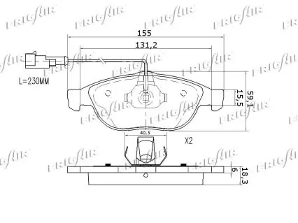 Handler.Part Brake pad set, disc brake FRIGAIR PD13503 2