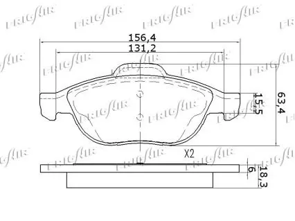 Handler.Part Brake pad set, disc brake FRIGAIR PD13503 3