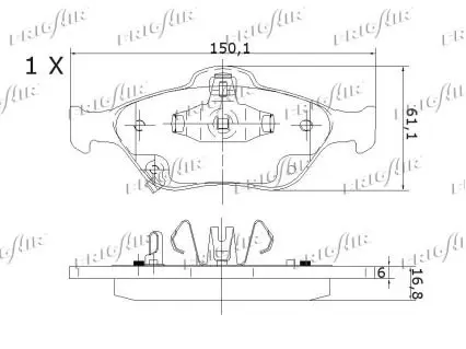 Handler.Part Brake pad set, disc brake FRIGAIR PD15523 3