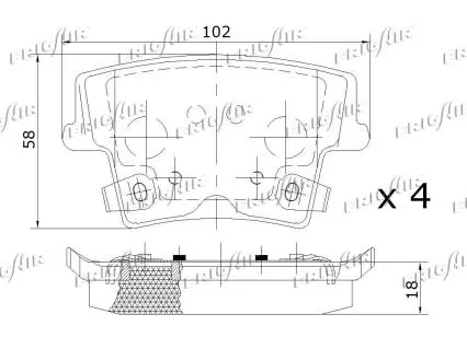 Handler.Part Brake pad set, disc brake FRIGAIR PD18513 2