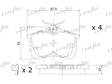 Handler.Part Brake pad set, disc brake FRIGAIR PD19509 2