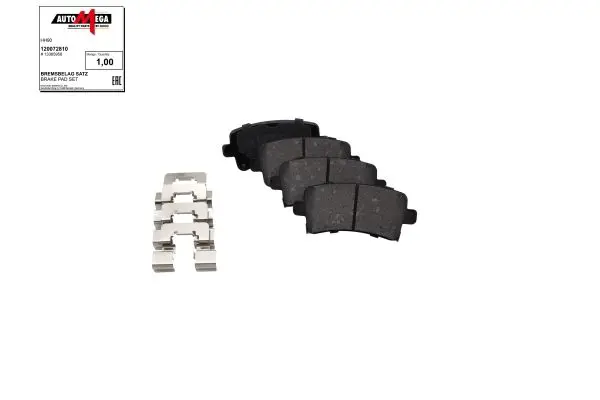 Handler.Part Brake pad set, disc brake AUTOMEGA DELLO 120072810 1