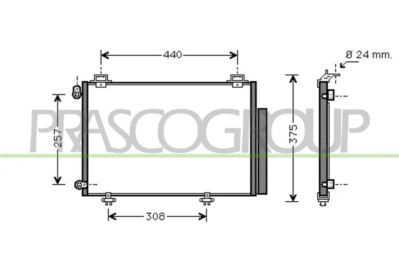 Handler.Part Condenser, air conditioning PRASCO TY320C001 1